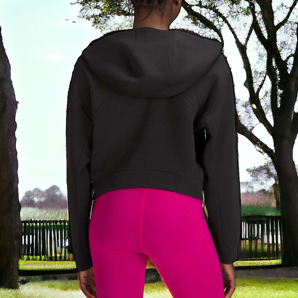 NWT Lululemon Modal Spacer Training Half-Zip Hoodie in Black Sz 10